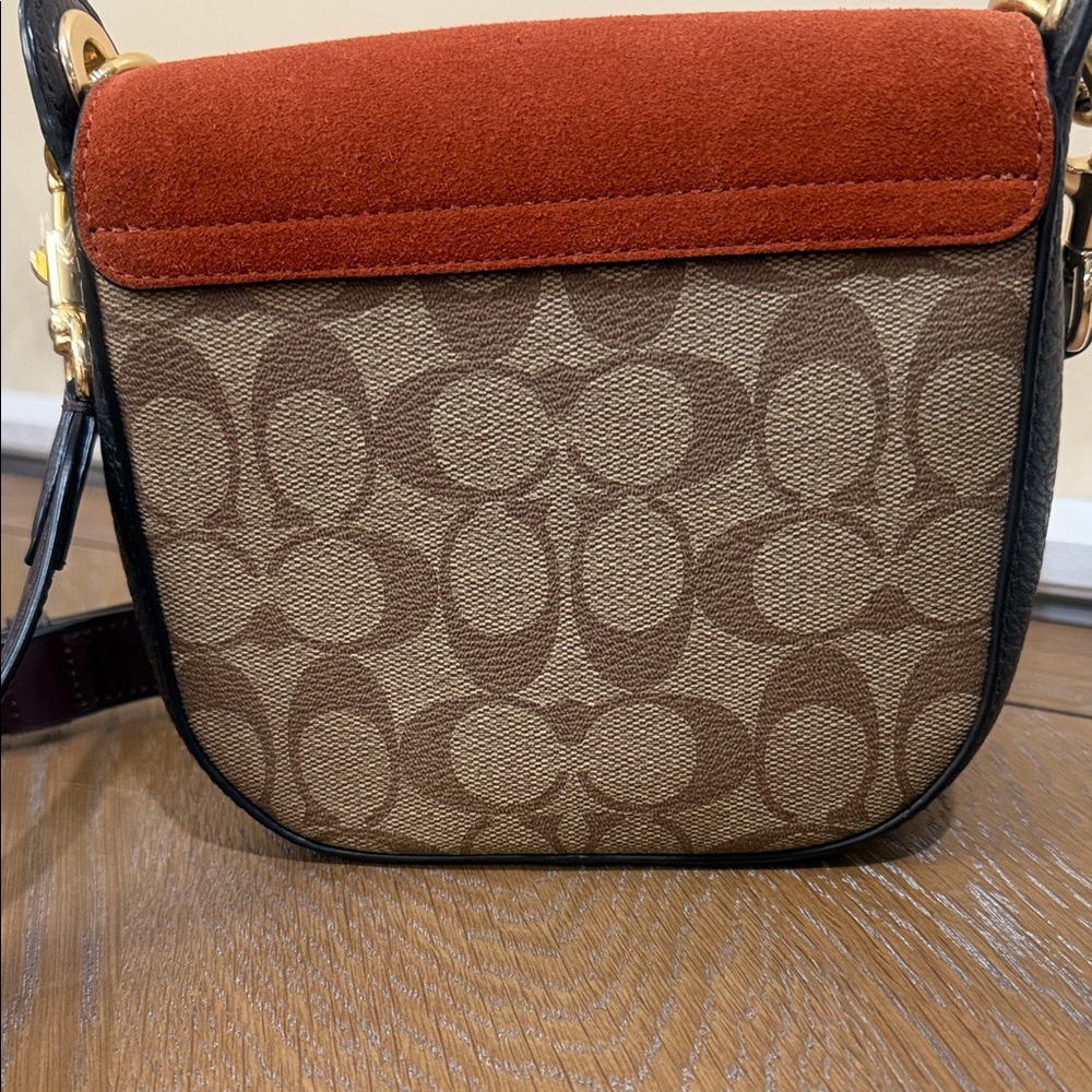 Vintage Coach Soho Signature Canvas & Suede Buckle Flap Crossbody Y2K - Picture 5 of 10